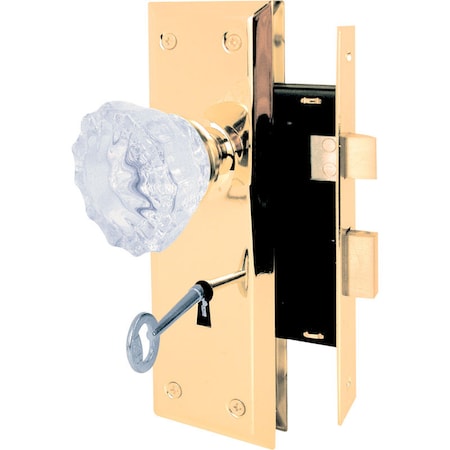Prime-Line Mortise Lock Glass/Brs E 2311